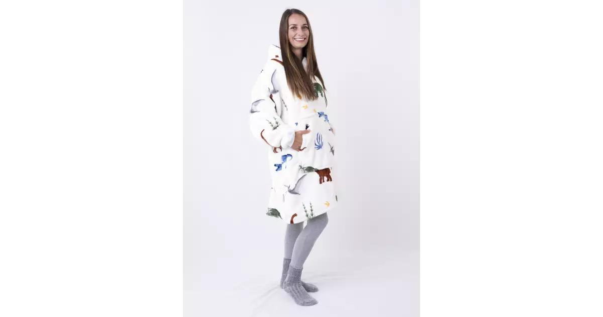 Beránková mikina mikroplyš – Dinosauři velikost M 