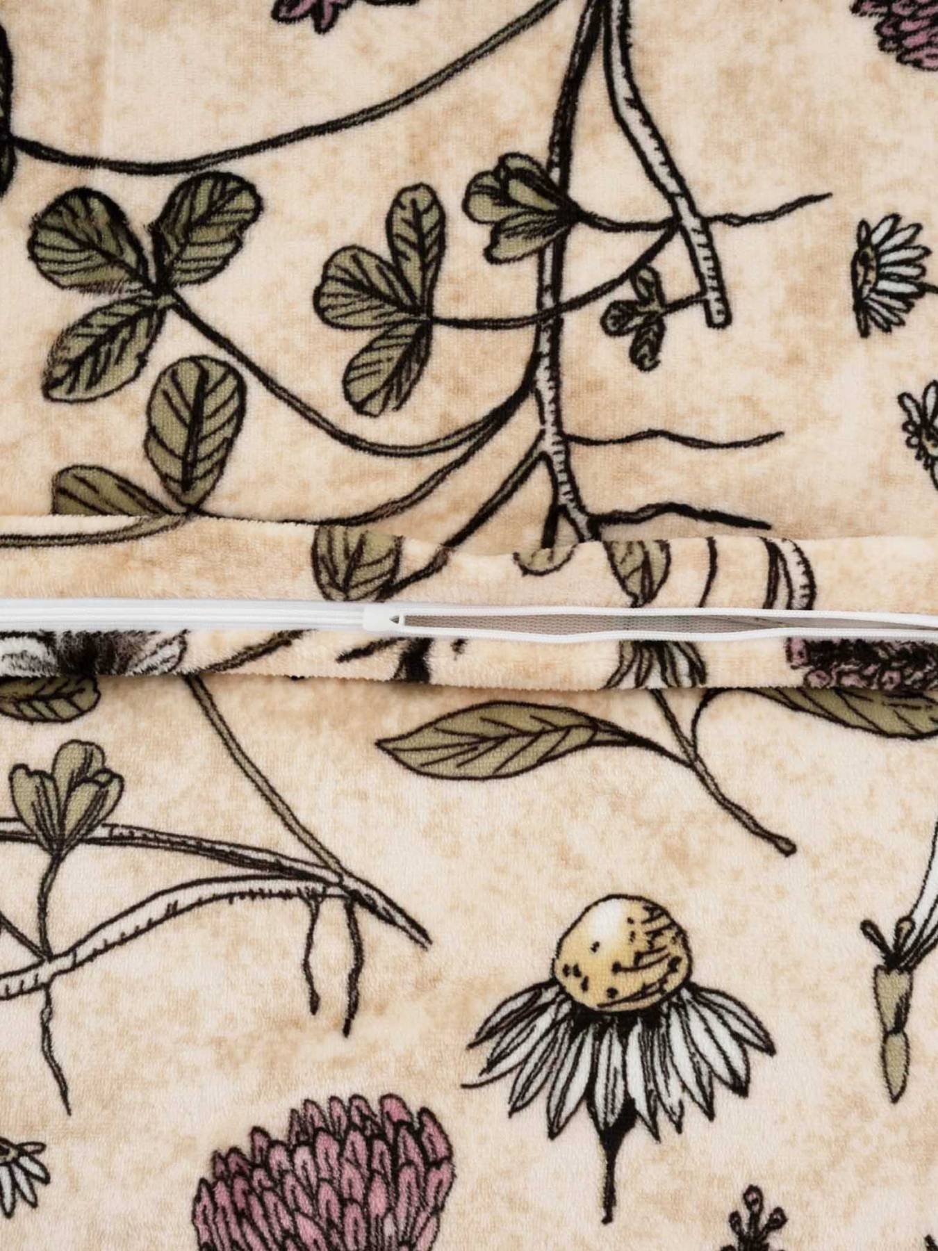 Povlak na polštář mikroplyš 40 × 40 cm Herbář béžový MKLuzkoviny cz Povlak na polštář mikroplyš 40 × 40 cm Herbář béžový MKLuzkoviny cz