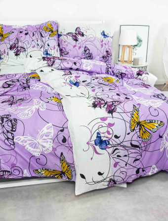 Bavlněné povlečení na 2 postele – Karolína fialová