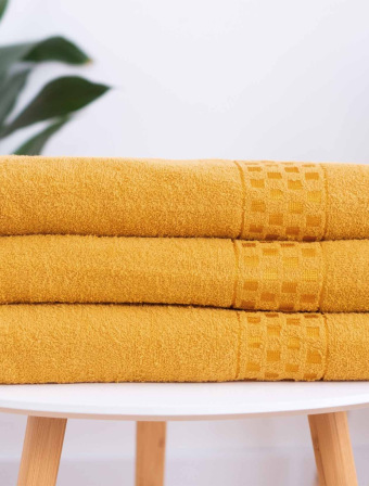 Froté ručník 50 × 100 cm ‒ Paolo hořčicový