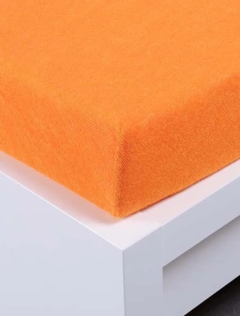 Froté prostěradlo 90 × 200 cm Exclusive – oranžové