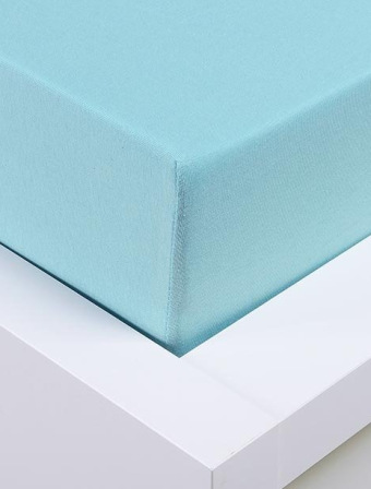 Jersey prostěradlo 90 × 200 cm Exclusive – světle modré