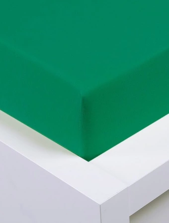 Jersey prostěradlo 90 × 200 cm Exclusive – tmavě zelené