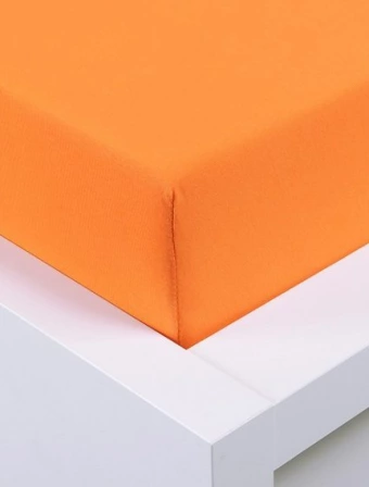 Jersey prostěradlo 220 × 200 cm Exclusive – oranžová