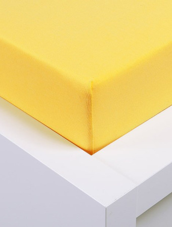Jersey prostěradlo 180 × 200 cm Exclusive – žluté