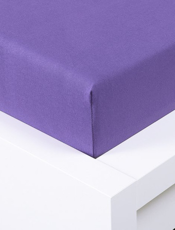 Jersey prostěradlo 90 × 200 cm Exclusive – fialové