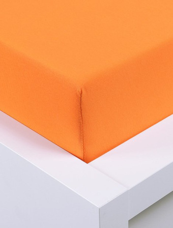 Jersey prostěradlo 180 × 200 cm Exclusive – oranžové