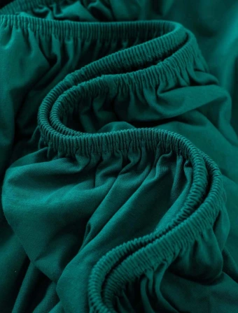 Jersey prostěradlo s lycrou Deluxe 90 × 200 cm – smaragdové