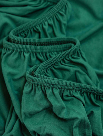 Jersey prostěradlo s lycrou Deluxe 160 × 200 cm – tmavě zelené