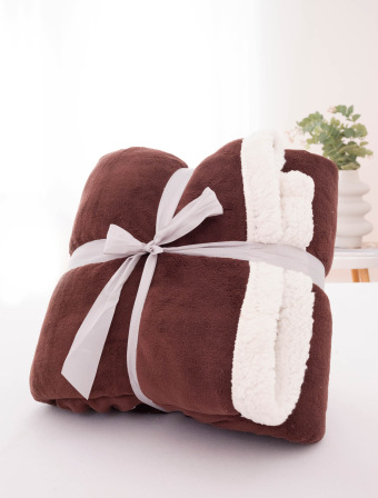 Beránková deka mikroplyš 220 × 200 cm – Laura tmavě hnědá
