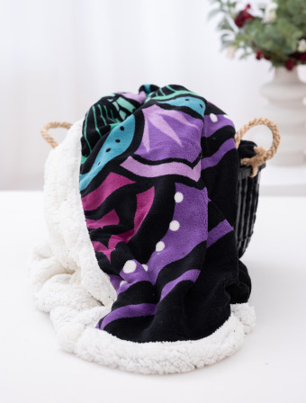Beránková deka mikroplyš 150 × 200 cm – Mandala fialové