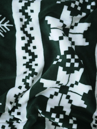 Beránková deka mikroplyš 150 × 200 cm – Vánoce zelené