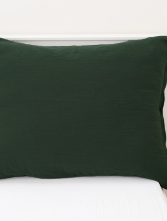 Mušelínový povlak na polštář 70 × 90 cm – Alexia tmavě zelené