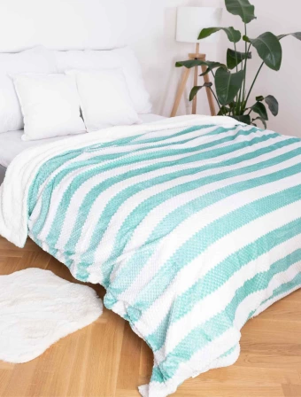 Luxusní beránková deka mikroplyš 200 × 220 cm – Diana mentolová