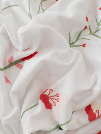 Povlak Mako jersey 70 × 90 cm – Vlčí máky bílé