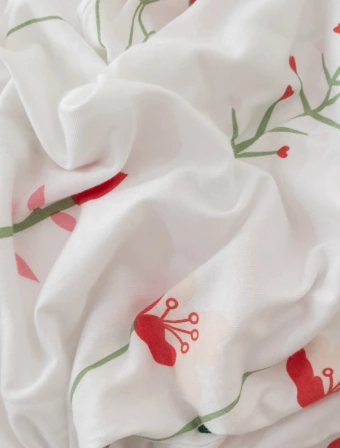 Povlak Mako jersey 40 × 40 cm – Vlčí máky bílé