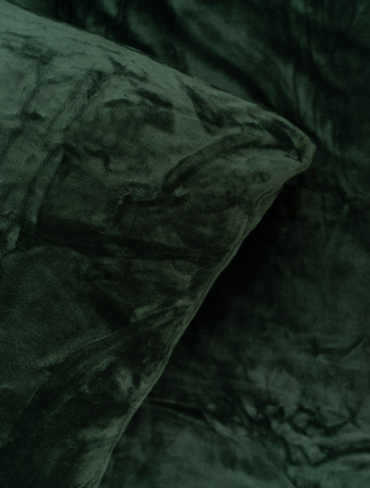 Povlak na polštářek mikroplyš 40 × 40 cm – Laura tmavě zelená