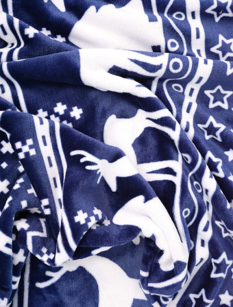 Obliečka na vankúšik mikroplyš 40 × 40 cm – Jelene modré