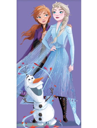 Dětská osuška 70 x 140 cm - Ledové království Elsa Anna a Olaf