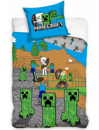 Dětské bavlněné povlečení – Minecraft Time to Mine