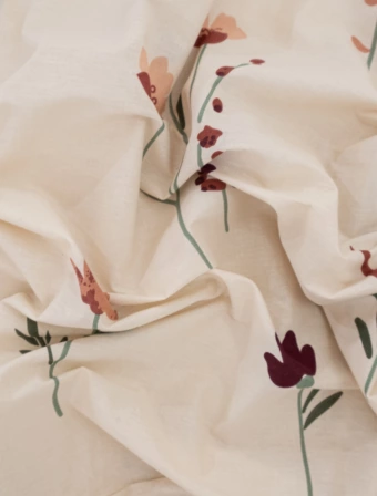 Bavlněný povlak na polštář Renforcé 70 × 90 cm – Vlčí máky béžové