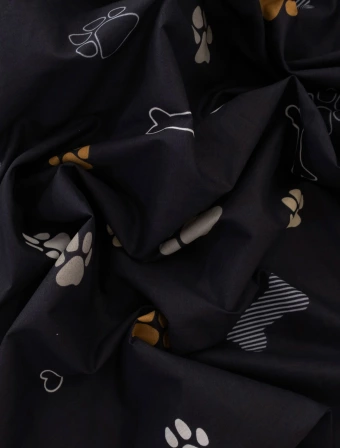 Bavlněný povlak na polštář Renforcé 50 × 70 cm – Tlapičky černé