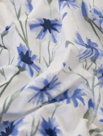 Bavlněný povlak na polštářek Renforcé 40 × 40 cm – Chrpa modrá