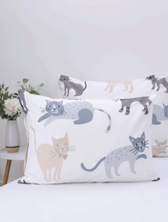 Bavlněný povlak na polštář Renforcé 50 x 70 cm - Kočičky