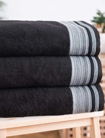 Froté ručník 50 × 100 cm ‒ Dario černý