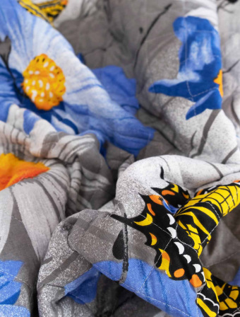 Přehoz na postel – Karla modrá/šedá 220 × 240 cm