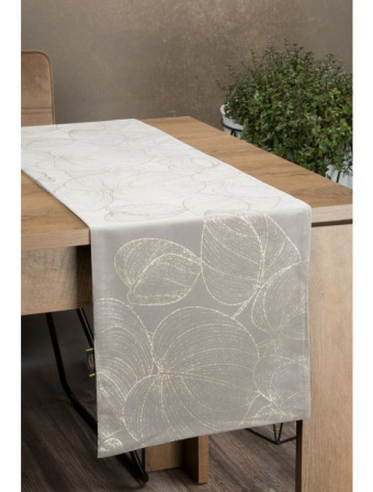 Sametový běhoun na stůl Blink16 35 × 140 cm - šedý