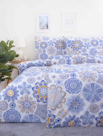 Bavlněné povlečení na 2 postele – Ciara modré L02