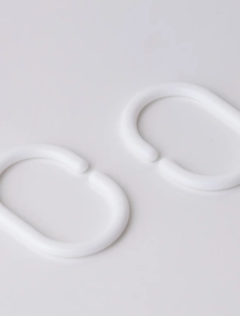 Kroužky na sprchový závěs - bílé 12 ks