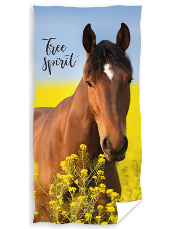 Froté osuška 70 × 140 cm ‒ Kůň Hnědák Free Spirit