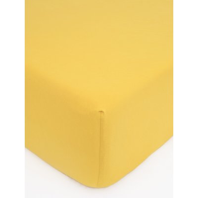 MKLuzkoviny.cz Jersey prostěradlo Classic 90 × 200 cm - hořčicová