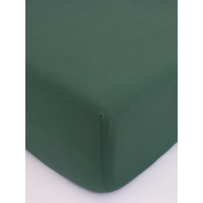 MKLuzkoviny.cz Jersey prostěradlo Classic 90 × 200 cm - tmavě zelené