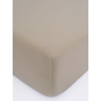 MKLuzkoviny.cz Jersey prostěradlo Classic 220 x 200 cm – šedohnědá