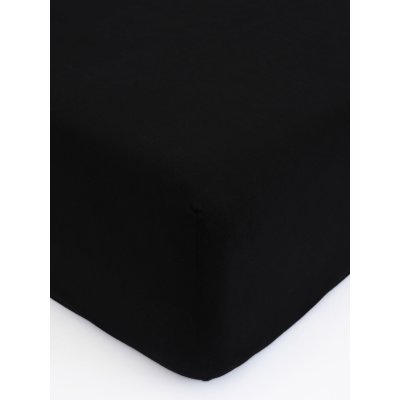 MKLuzkoviny.cz Jersey prostěradlo Classic 200 × 200 cm - černá