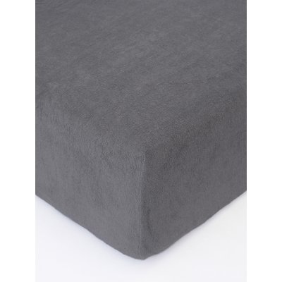 MKLuzkoviny.cz Froté prostěradlo 200 × 200 cm - tmavě šedá