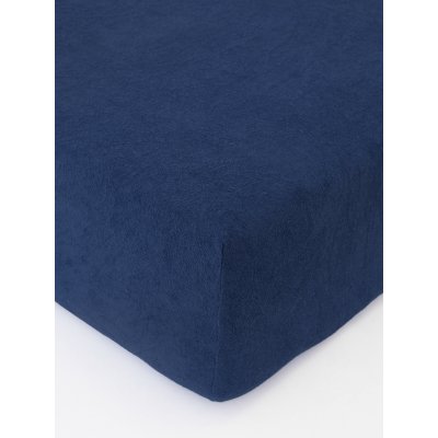MKLuzkoviny.cz Froté prostěradlo 220 × 200 cm - tmavě modrá