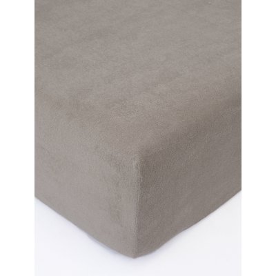 MKLuzkoviny.cz Froté prostěradlo 220 × 200 cm - šedohnědá
