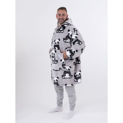 MKLuzkoviny.cz Beránková mikina mikroplyš – Panda velikost L