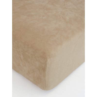 MKLuzkoviny.cz Prostěradlo mikroplyš Deluxe 90 x 200 cm - béžová