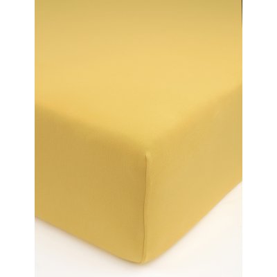 MKLuzkoviny.cz Jersey prostěradlo s elastanem Deluxe 200 × 200 cm – hořčicové