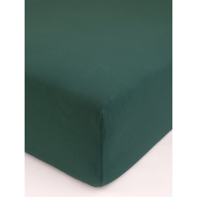 MKLuzkoviny.cz Jersey prostěradlo s elastanem Deluxe 220 × 200 cm – tmavě zelené
