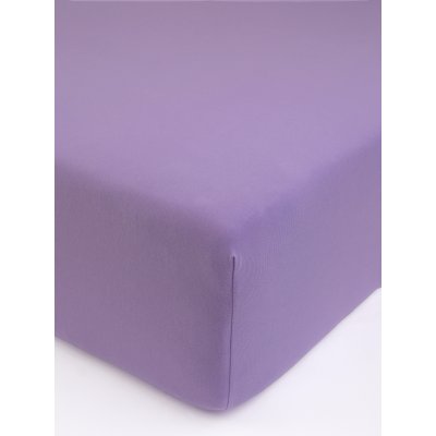 MKLuzkoviny.cz Jersey prostěradlo s elastanem Deluxe 220 × 200 cm – levandulové