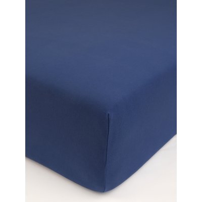 MKLuzkoviny.cz Jersey prostěradlo s elastanem Deluxe 200 × 200 cm – tmavě modré