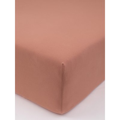 MKLuzkoviny.cz Jersey prostěradlo s elastanem Deluxe 90 × 200 cm – terakota