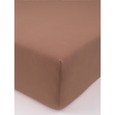 MKLuzkoviny.cz Jersey prostěradlo s elastanem Deluxe 220 × 200 cm – mocha mousse