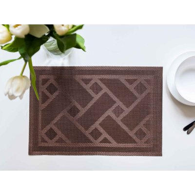 JAHU collections Prostírání Deluxe 30 × 45 cm – Majda ornamenty hnědé
